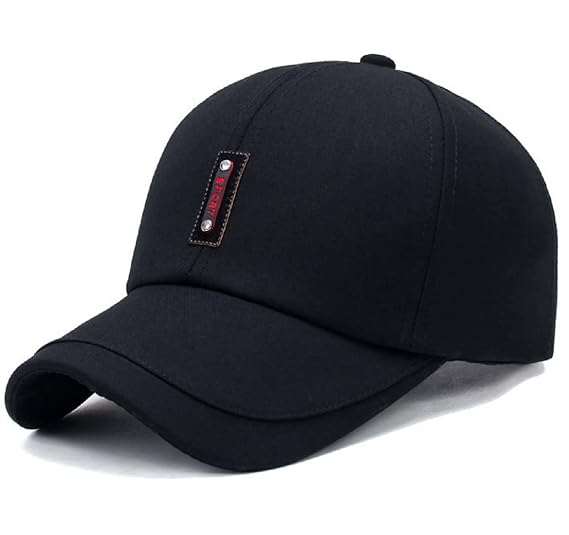 Oulm Black Baseball Solid Cap - (CP-21)