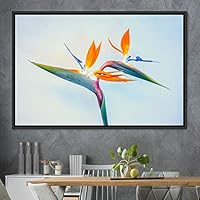 Framed Canvas Wall Art Bright Flowers Closeup Colorful Cool Floral Multicolor Petal Photography Realism Romantics - 16x24 inches