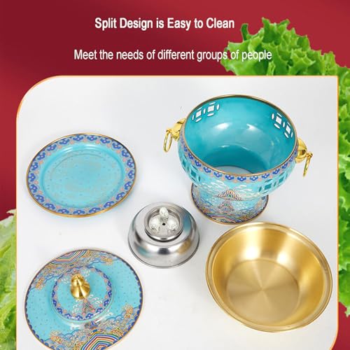 Olla china de cobre para hot pot pequeña con alcohol miniatura 6