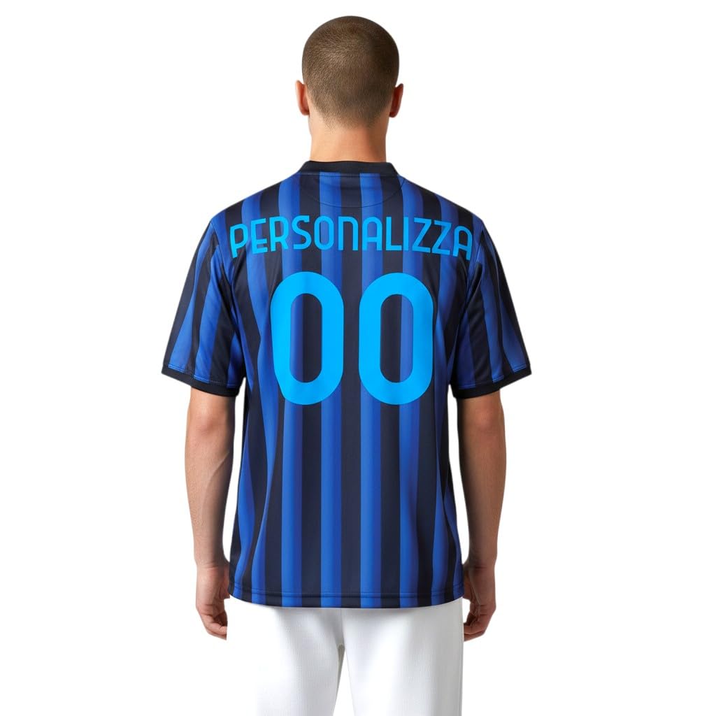 Generico Maglia Calcio Neroazzurra da Personalizzare Replica Stadio Autorizzata Regalo per Tifosi Taglie da Bambino e Adulto