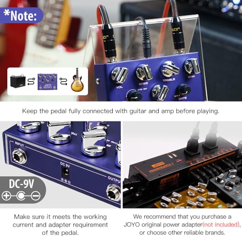 Image of JOYO High-Gain Amp Simulator Guitar Pedal, Built-in Noise Gate & 412 Cab Sim with 3-Band EQ & FAT BOOST, 3 Output Modes, Bypass (Chopper-Z R-18)