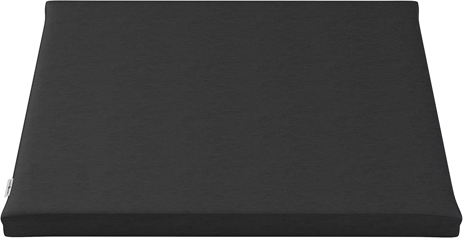 indian decor 802082 modern meditation mat – cotton meditation cushion for best kneeling and sitting support – large rectangular floor pillow with black removable cover (90cmx70cm) - black