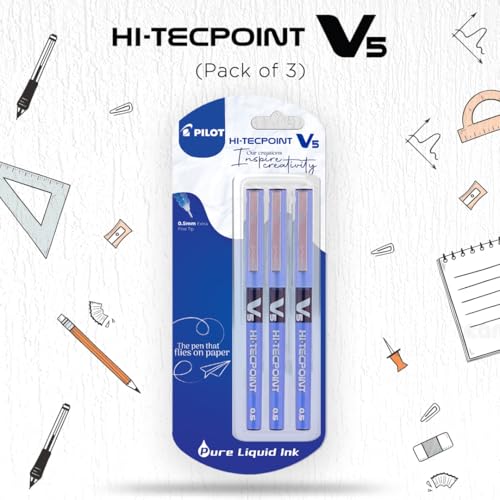 Image of Pilot V5 Liquid Ink Roller Ball Pen -Blue(Pack of 3), (9000014710)
