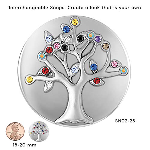 Ginger Snaps Vibrant Family Tree Charm Accessory | Interchangeable Snap Jewelry Collection | Button Charms for Necklaces, Bracelets & Rings | Standard Size | SN02-252
