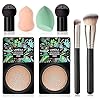 2-Pack-Mushroom-Head-Air-Cushion-CC-Cream-Natural-Foundation-Foundation-Brush-Powder-Brush-Moisturizing-Matte-Oil-Control-Concealer-Bright-Makeup-Base-Long-Lasting-Liquid-Foundation Morelucky 2 Pack Mushroom Head Air Cushion CC Cream Natural Foundation, Foundation Brush Powder Brush, Moisturizing Matte Oil Control Concealer, Bright Makeup Base, Long Lasting Liquid 8 Piece Set