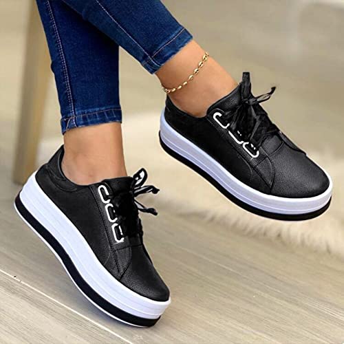 Weiße Turnschuhe Damen Plateau Weiche Bequem Schuhe Fußballschuhe Sneaker...