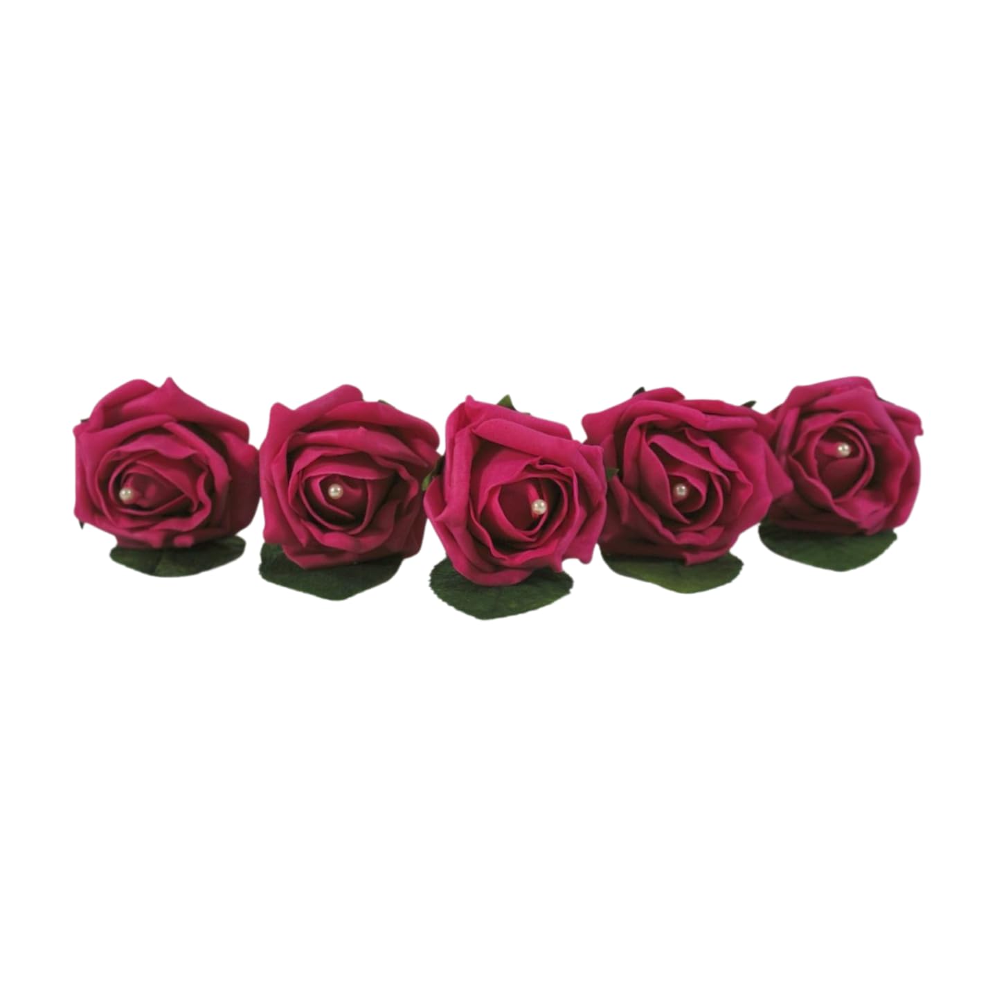 Shimmer-hj 20 Hot Pink Handmade Rose Buttonholes with Pearl - Artificial Flower Boutonniere & Corsage for Weddings, Proms, Bride, Groom, Bridesmaid & Guests โ image 1