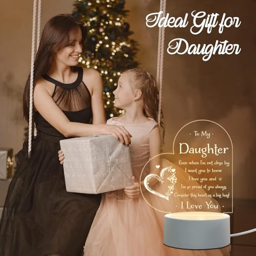 Image of Plastic Daughter Gifts -Daughter Birthday Gifts, Chrismas Daughter'S Gift From Mom Dad, Gift For Daughter'S On Valentines Day, Graduation, Wedding, Mothers Day LED
