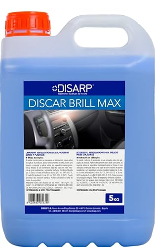 Disarp Brill MAX - Limpiador abrillantador de salpicaderos gomas, plásticos y salpicaderos. Sin disolventes y con perfume. Uso Profesional. Formato Ahorro 5L