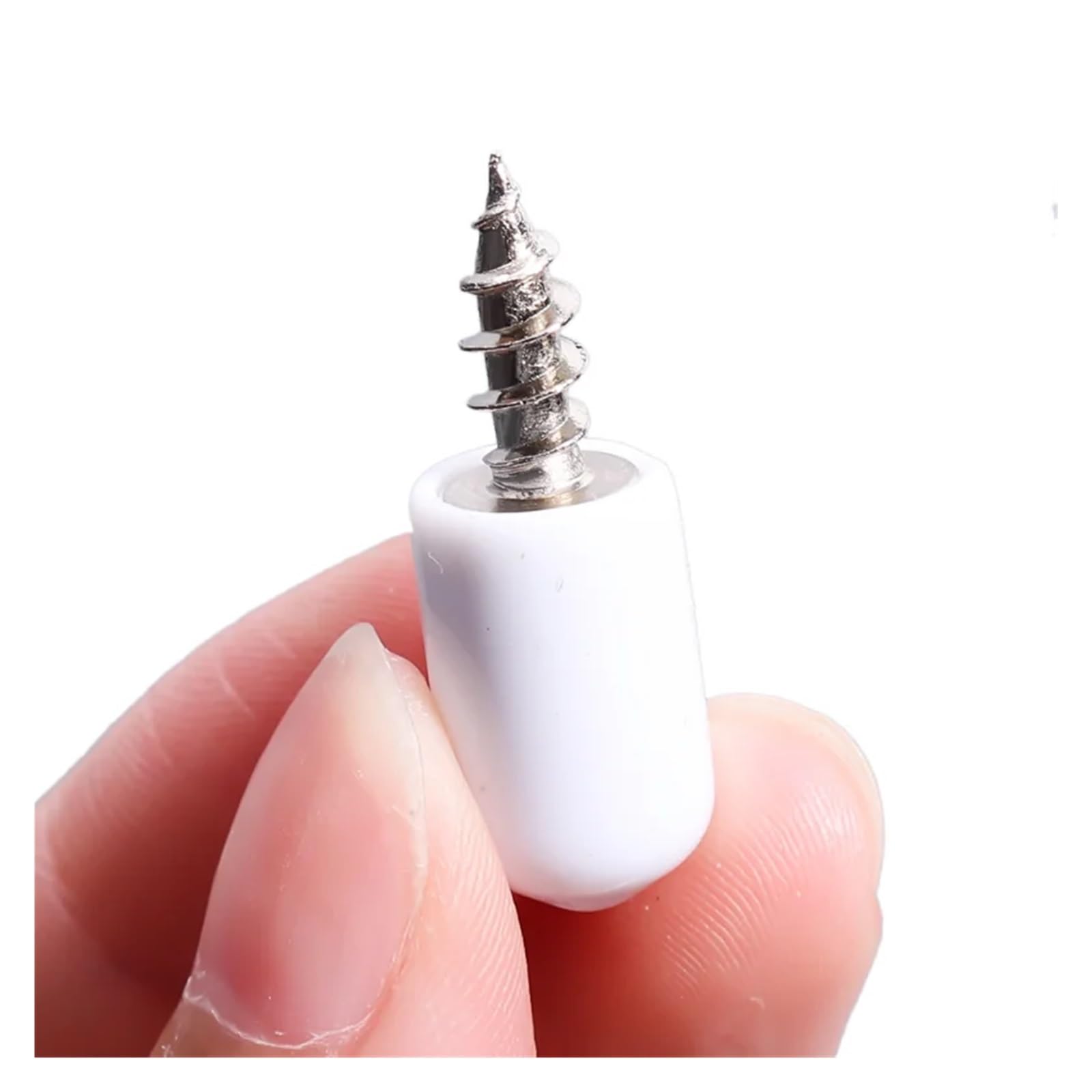 Perforadores de apoyo de estante Tornillo autorroscante en cruz con funda de goma for soporte de armario, cristal, clavo antideslizante for partición(White-4 Set)