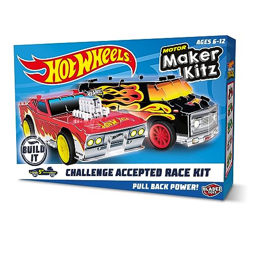 BLADEZ Hot Wheels Street Racers, Twin Pack - Car and Van, Pull Back Vehicles for kids, Licensed Build Kit, STEM Activity, Motor Maker Kitz Toyz