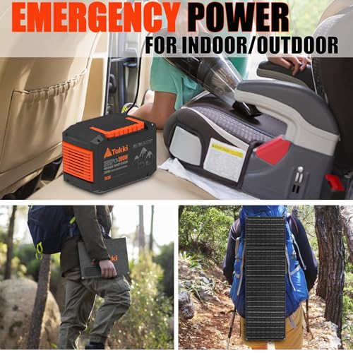 Takki 300W Portable Solar Generator 240Wh Portable Power Station with 40W Foldable Solar Panel, Power Bank with 110V AC Outlet USB DC for Emergency CPAP Outdoor Camping Home Use Blackout - Image 6