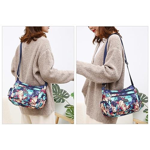 Image of NOTAG Crossbody Bags for Women Nylon Shoulder Bag Floral Multi-Pocket Purses and Handbags