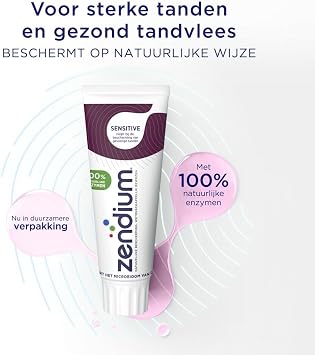 Zendium Sensitive Toothpaste 75ml - Contains Natural Antibacterial enzymes and proteins - Natural Protection - Suitable for Sensitive Teeth - SLS Free, Triclosan Free, 75 ml (Pack of 4)