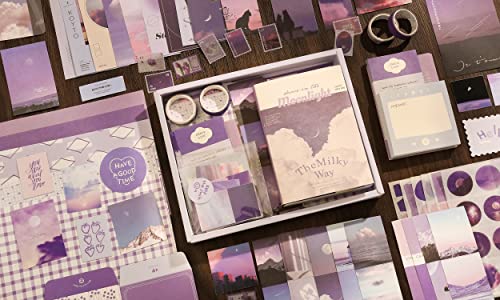 Image of emmoolife 348 Pcs Scrapbooking Supplies Kit, Vintage Aesthetic Scrapbook Kit for Bullet Junk Journal, Stationery, A6 Grid Notebook, DIY Journaling Supplies, Birthday Craft Gift for Teen Girl Women