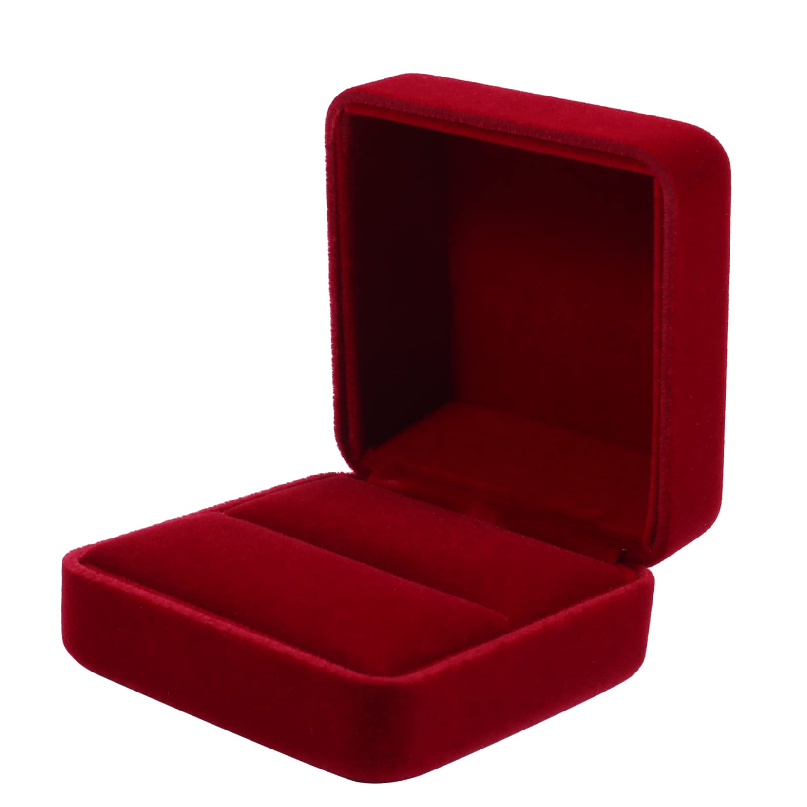 Coffret à bagues en flanelle Coffrets à bijoux de voyage Coffret à bijoux rouge Coffret de rangement pour bijoux Coffret pour boucles d'oreilles Coffret pour bagues de fiançailles Coffret pour bague