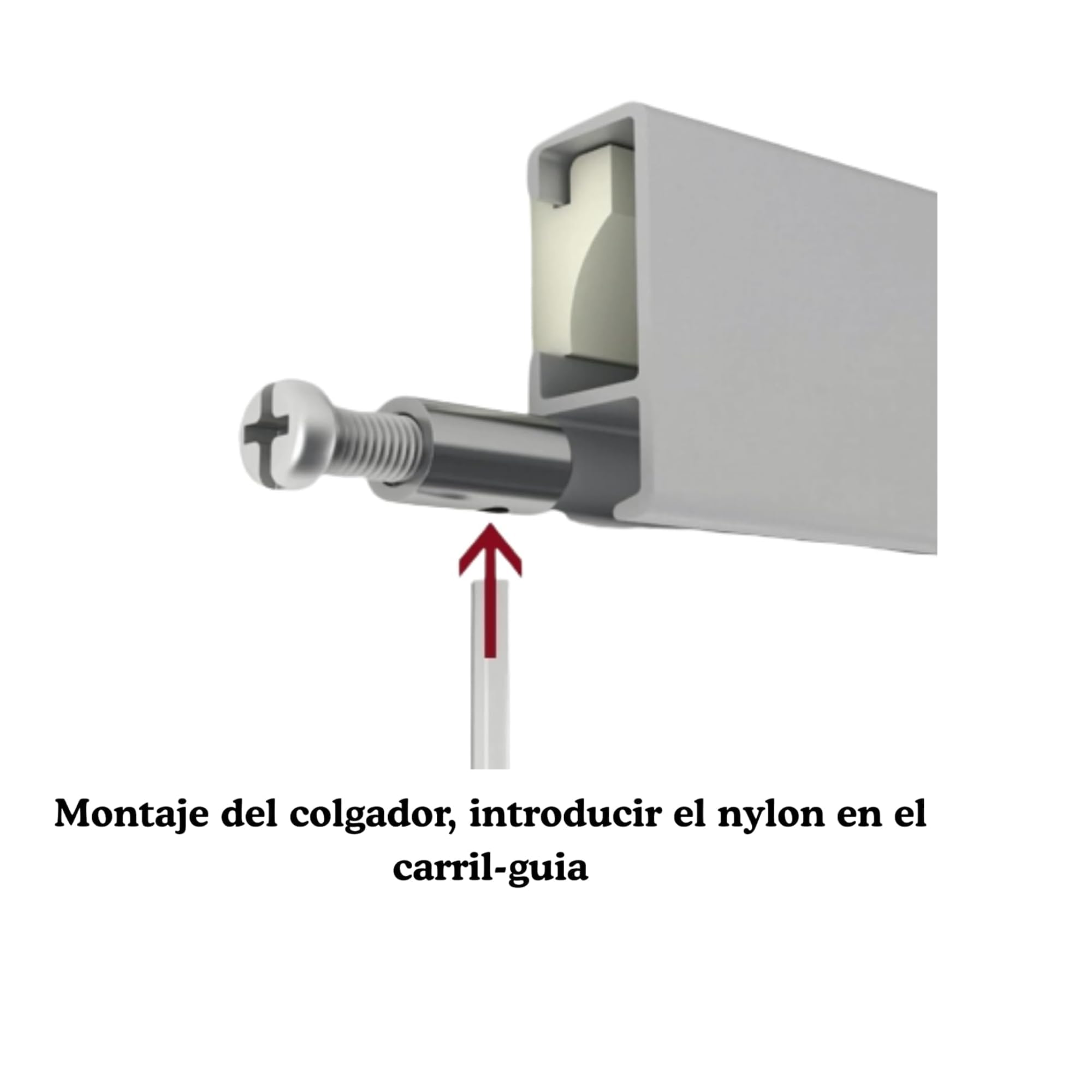 Colgadores Cuelga Cuadros RM Nylon - Soporta 15 kg | Regulable en altura sin herramientas | Cuelga varios cuadros por hilo | Ideal uso doméstico | Incluye Carril Guía y gancho (10 unidad)