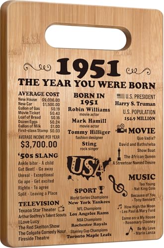 75th Birthday Gifts for Women Men, 1951 Birthday Gifts for Her Him, 75 Years Old Gifts,...