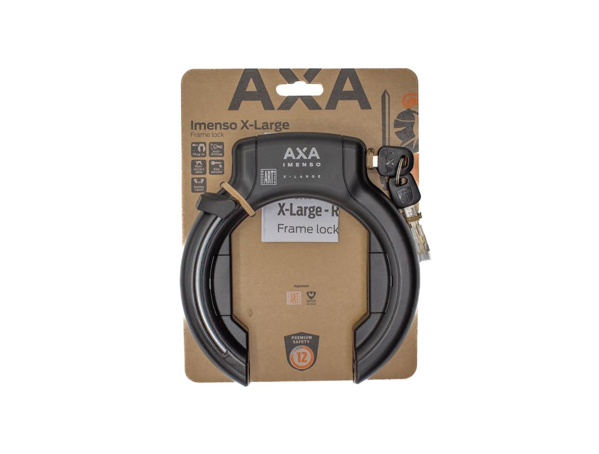 AXA Imenso X Large - Candado para cuadro - Llave no extraíble - Apertura ancha 70 mm - Nivel de seguridad 12 - Combinable con cadena de inserción
