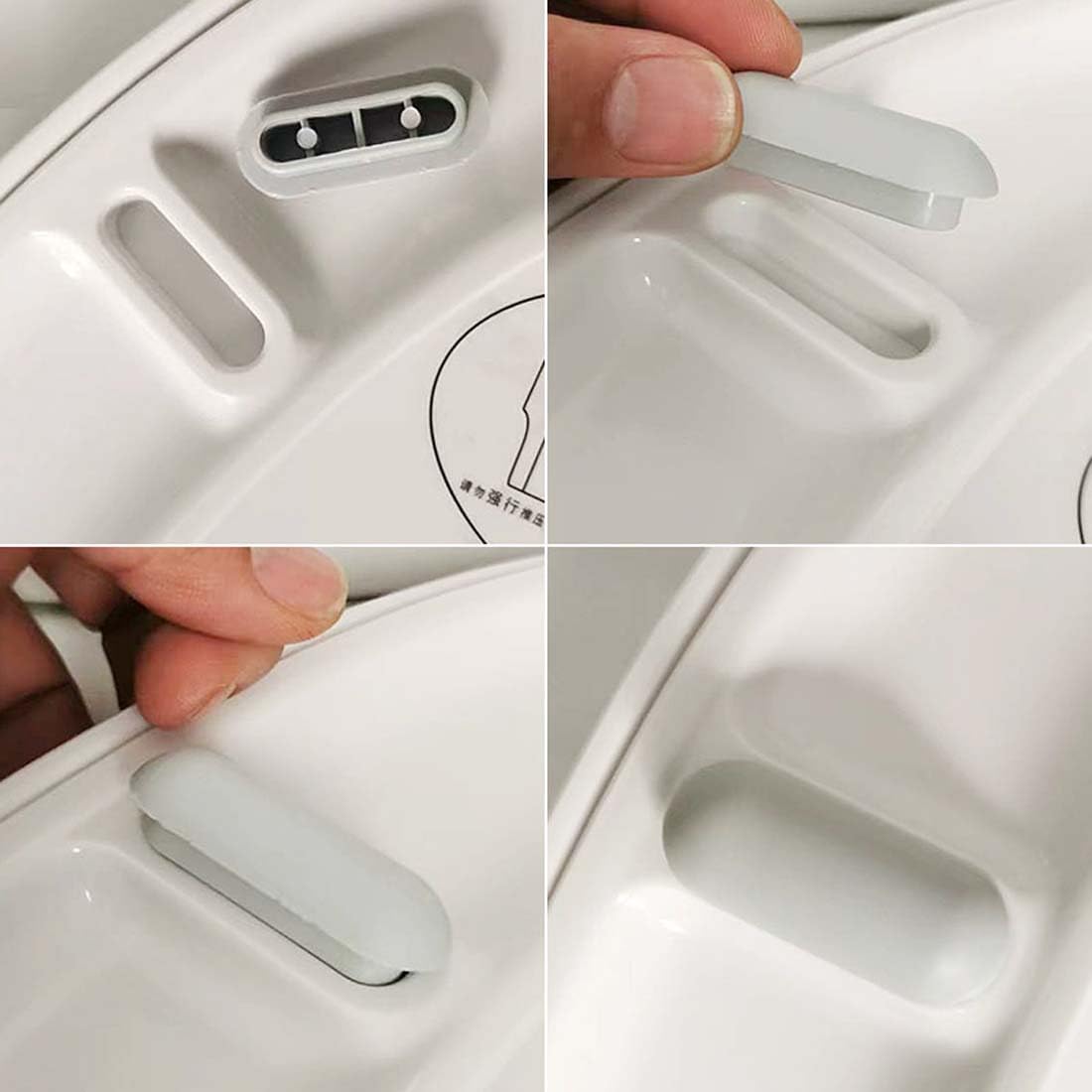 HYDRO HOME Kit 6 Paracolpi Per Sedile WC Con Chiodino - Gomma Bianca, Modello PAR010 (4 Rettangolari + 2 Tondi) - 2