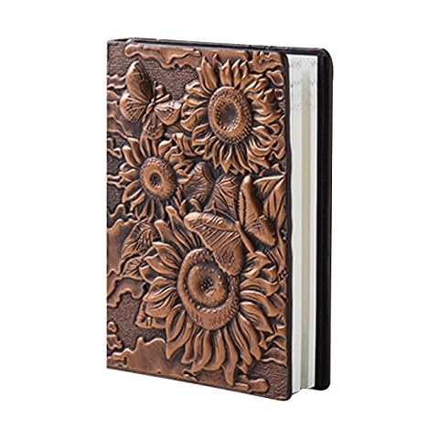 Felice Ann A5 Sunflower Embossed Faux Leather Cover Notebook Journal Writing Notepad Diary 100 Sheets Cover