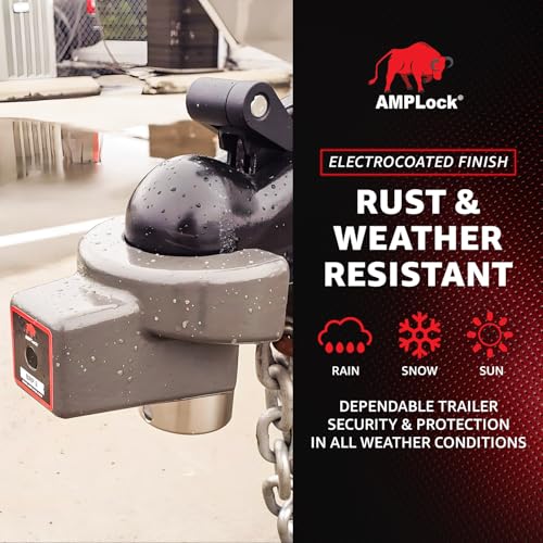 Image of U-BRP2 2 inch, Heavy Duty Trailer Lock for 2 inch Coupler, RV Camper Hitch Lock, Receiver Hitch Accessories, Fast Push System, Rust Resistant Finish, Long Term Outdoor Use