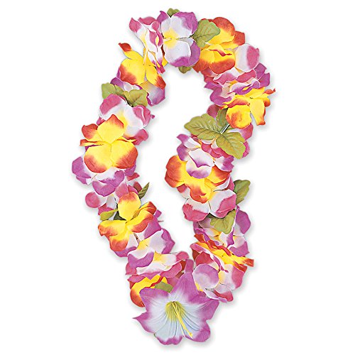 Unique Party 19202 - Tissu Guirlande Hawaïenne Lei - 101 cm - Fleurs de Lys - Multicolore Cover