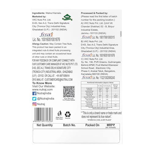 Image of Nutraj California Walnut Kernels 1.5kg (250gm x 6) Pack Without Shell | Akhrot Giri | Dry Fruits and Nuts | Grocery Items.