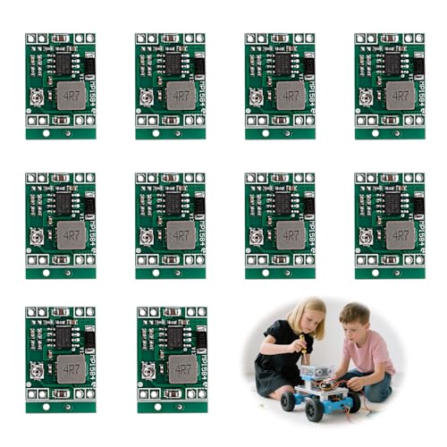 10 Stück Mini Step Down Converter Modul, DC-DC Buck Converter, 4.5-28V Spannungswandler, Ultra Kleine DC-DC Wandler, 24V zu 12V 9V 5V 3V Step Down Einstellbar Wandler