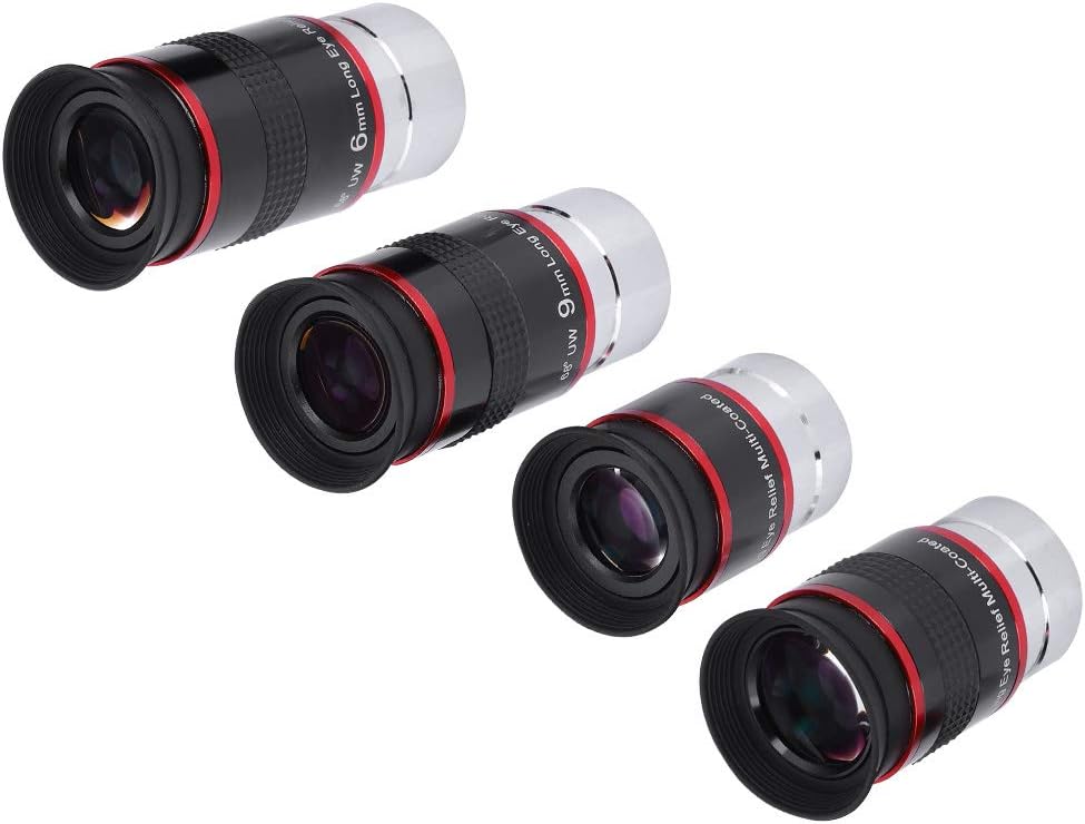 Telescope Eyepiece Standard 1.25 Inch Astronomy Telescope Eyepiece 1.25 68° Ultra Wide Angle Eyepiece Kit 6+9+15+20mm for Telescope