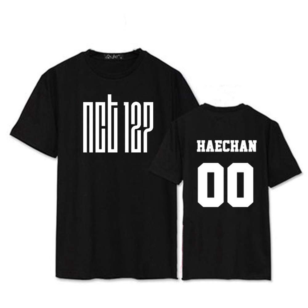 Maisley Men's Black1 Nct 127 Short-Sleeved T-Shirt Seoul Concert Officially T-Shirt And Fe Students Summer Short-Sleeved Doyoung Jaehyun Johnny Jungwoo Mark Taeil Taeyong Yuta Tshirt