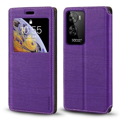 Custodia Flip con Finestra Compatibile con BQ 6761L Unit Display Visibile Chiusura Magnetica Invisibile e Slot CartaViola pelle