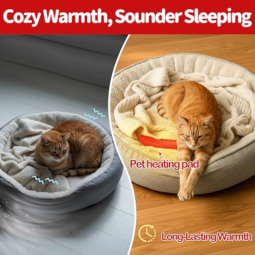 Gelbesty Original Pet Heating Pad Microwave, Snuggle Warming Safe Outdoor Newborn Kitten Puppy Pet Bed Warmer, Gel Reusable Heat Disc, Waterproof Heating Disk for Dog Cat Rabbit and Guinea Pig Gifts