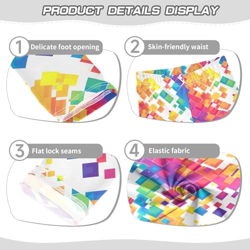 Abstract Rainbow Stripes Kids Girl's Basic Leggings Comfortable Full Length Lounge Pants Sports3