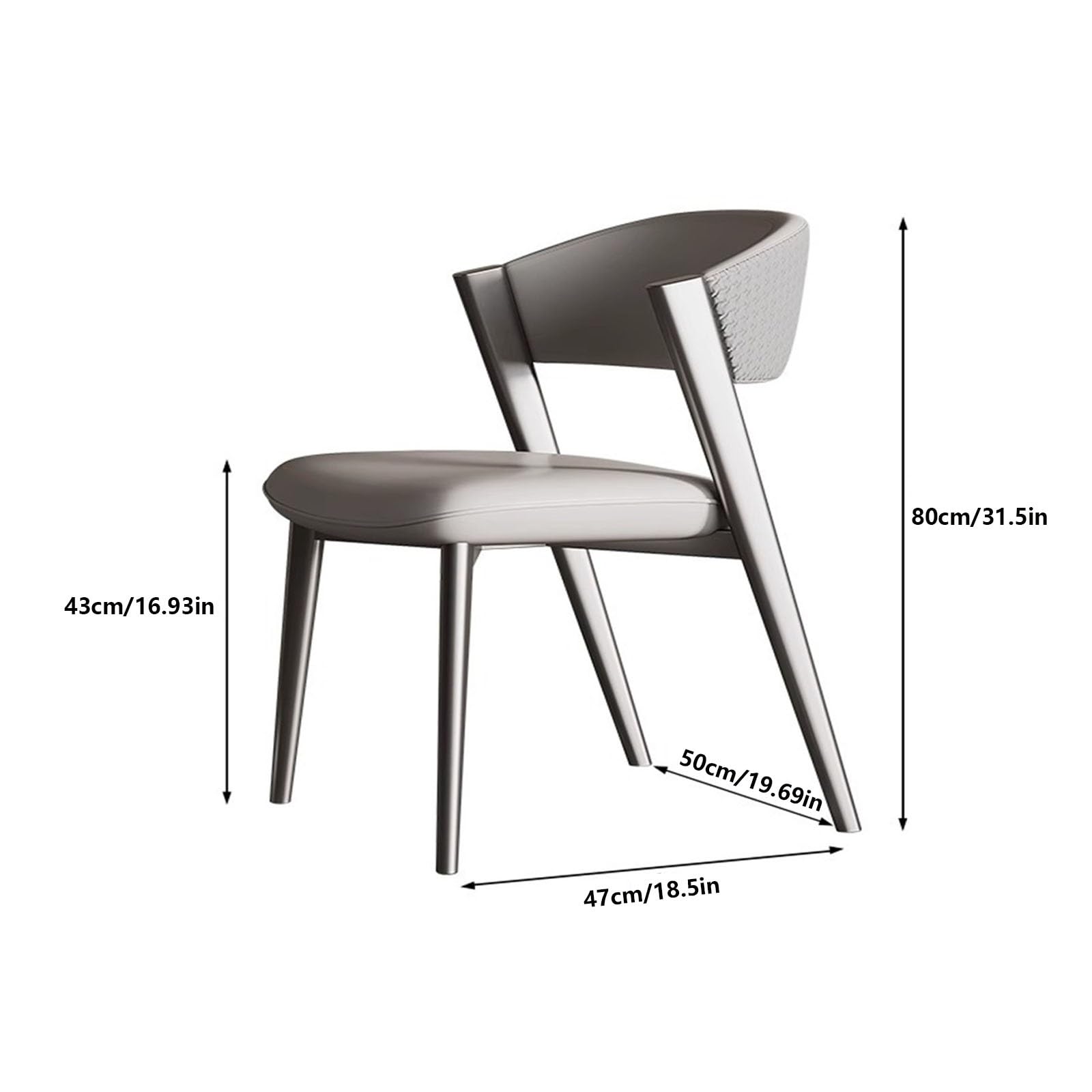 Chaise de Cuisine Chaises de Salle à Manger, Chaise Cuisine en Cuir PU, du Milieu siècle avec Pieds métal, d'invité d'accent rétro for et(Dark Grey)