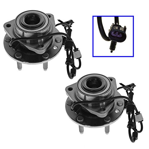 Image of TRQ Front Wheel Bearing and Hub Assembly Set 2 Piece Compatible with 02-09 Chevrolet Trailblazer 02-06 Trailblazer EXT 02-09 GMC Envoy 02-06 Envoy XL 04-07 Buick Rainier 05-09 Saab 9-7x
