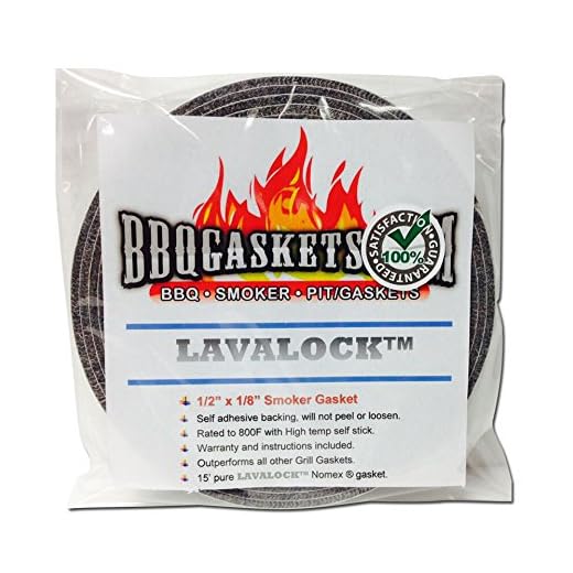LavaLock 1/2" x 1/8" High Temp Nomex BBQ HT Gasket Smoker Seal, self Stick Grey