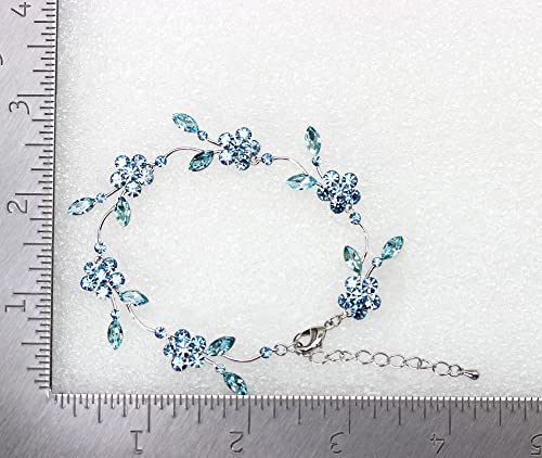 Image of Faship Gorgeous Rhinestone Crystal Floral Necklace Earrings Set