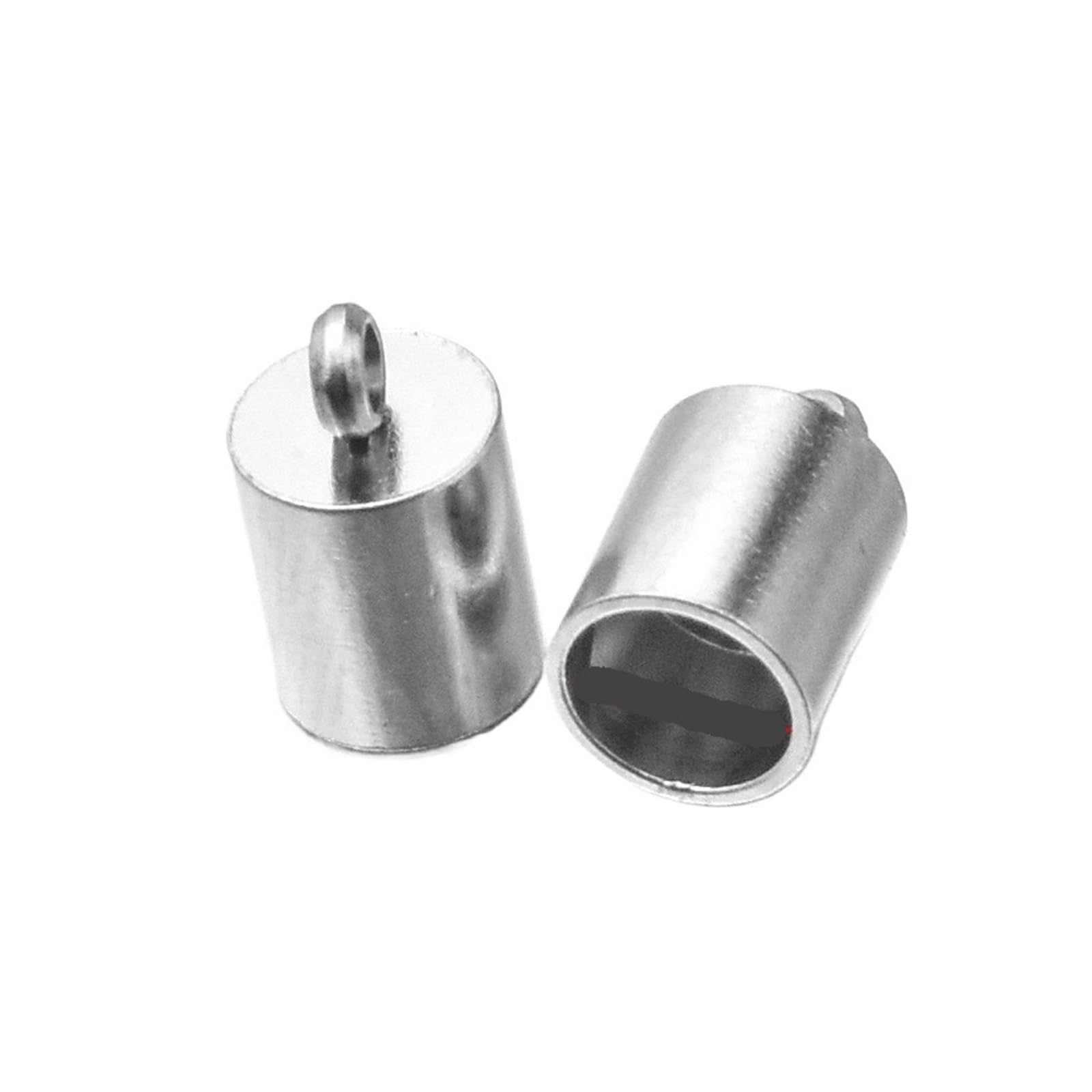 WEKONUMEX Rope Stoppers, Rope Stoppers Pack Of 20 Stainless Steel End Caps Multi Size For Leather Cord DIY Jewelry(3.0mm)