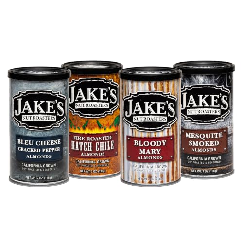 Image of Jake's Nut Roasters - Savory Almond Mixed Pack, 7 Oz Can (4-Pack)