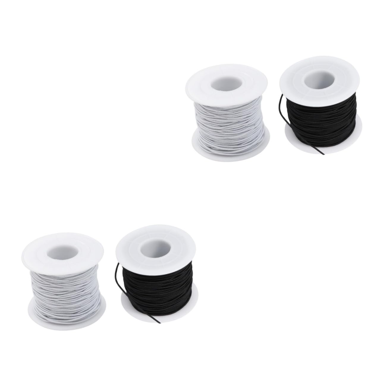 HOMSFOU 2 Sätze Elastisches Schmuckband Für Armbänder Und Für DIY Schmuckprojekte Party Dekoration Und Bastelarbeiten Schwarz Und Weiß 2 Rollen * 2
