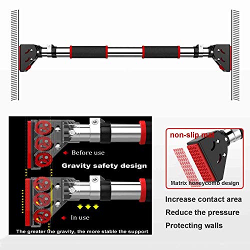 GYHOME Rétractable Barre De Traction, Couloir Porte Murale Pull-up Pole, Installation Gratuite Trou, 72-96cm, Sécurité Charge 250 Kg – Image 4