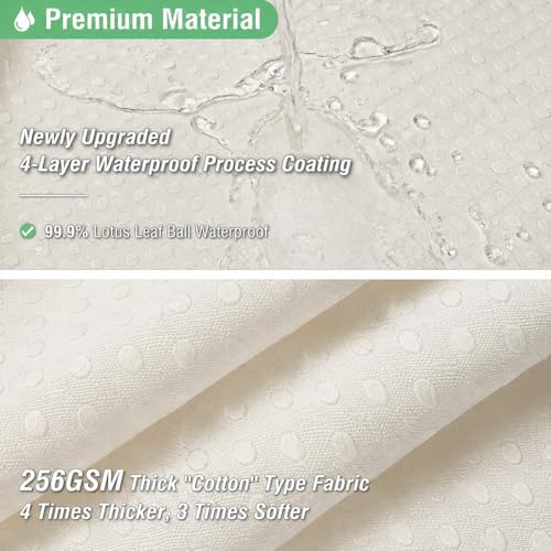 Image of HOMETHREADS Embrace Luxury with Our 6-Feet Long Premium Polyester Shower Curtain with 12 Hooks for a Lavish Bathroom Ambiance | Stylish, Splendid, and Perfectly Sized (Classic Cream, 180x180cm)