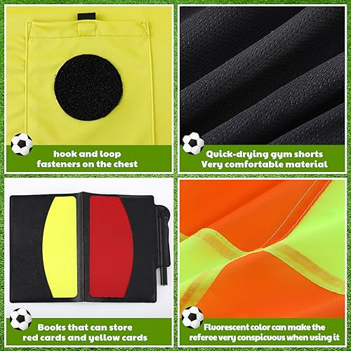 image for Hicarer Soccer Referee Kit, 6 Pcs Football Referee Package for Men, So