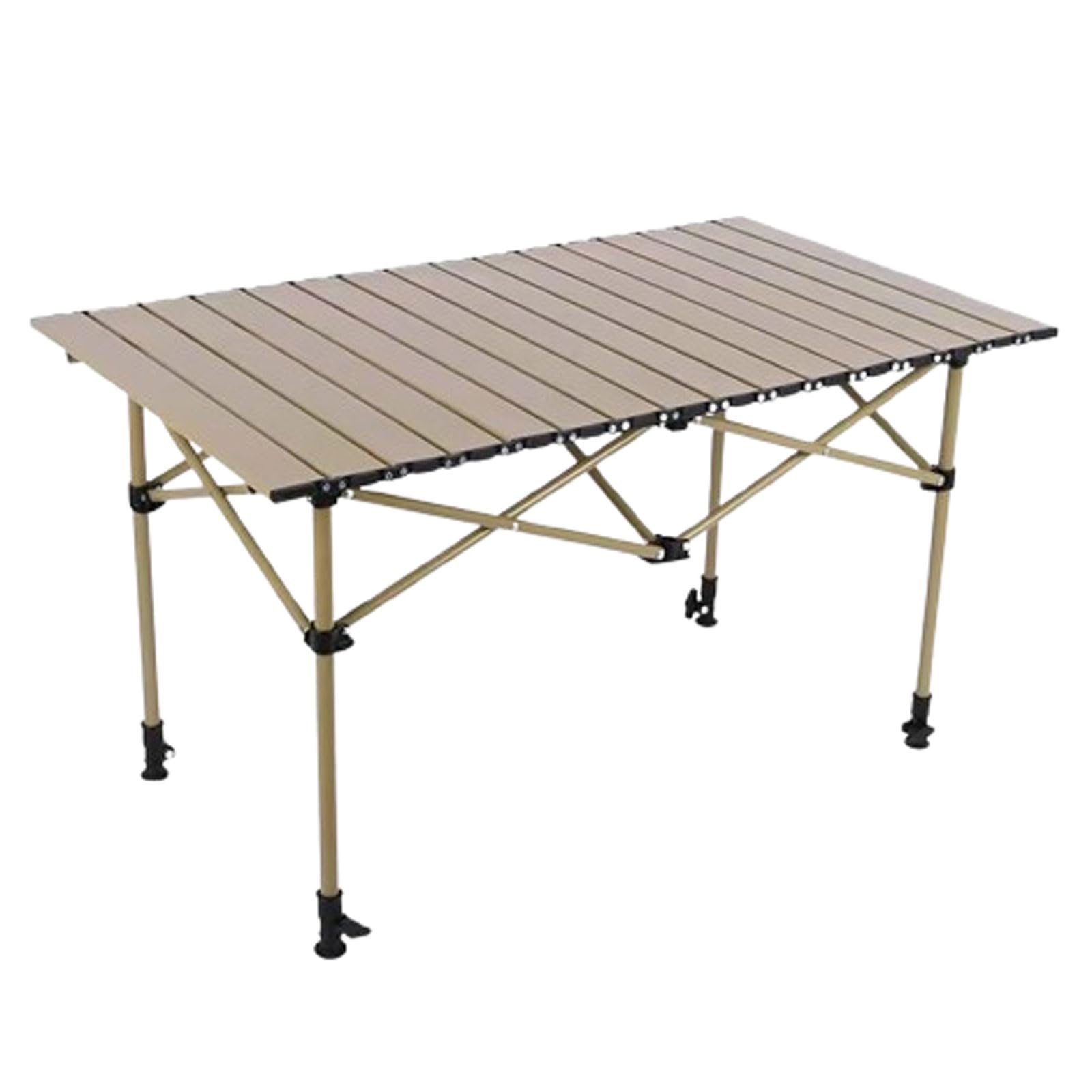 Table de camping pliable extérieure légère en aluminium avec pieds réglables