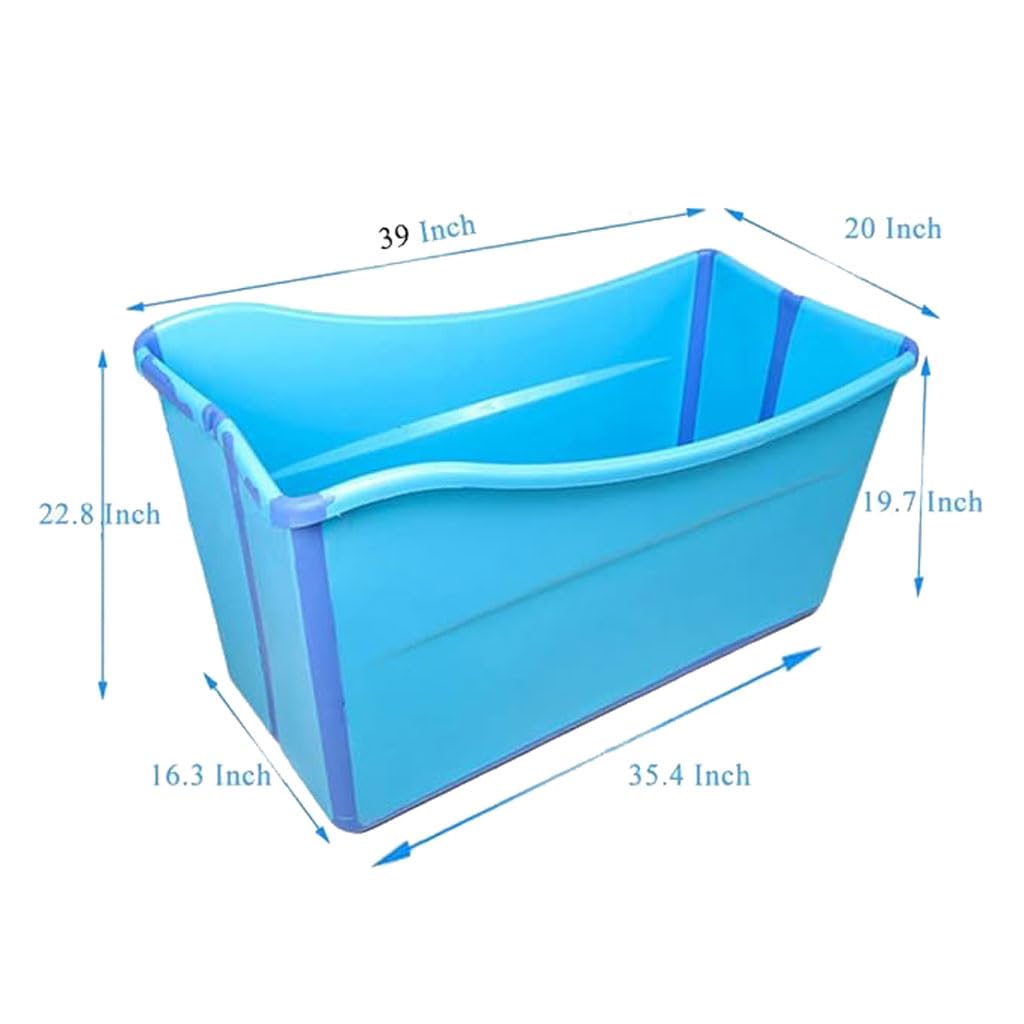 Bañera De Agua Móvil, Bañera Plegable Independiente, Bañera Plegable, Sauna para Adultos, Cubo Rectangular, Duradero Y Fácil De Almacenar(Color:Azul)