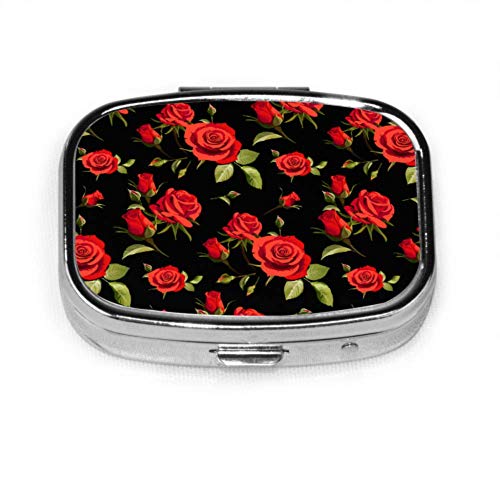 Preisvergleich Produktbild Schwarzer Hintergrund Blumen Geheimnisvolle wasserdichte Pillendose Pillentasche für Kinder Tablet Halter Wallet Organizer Tasche oder Geldbörse