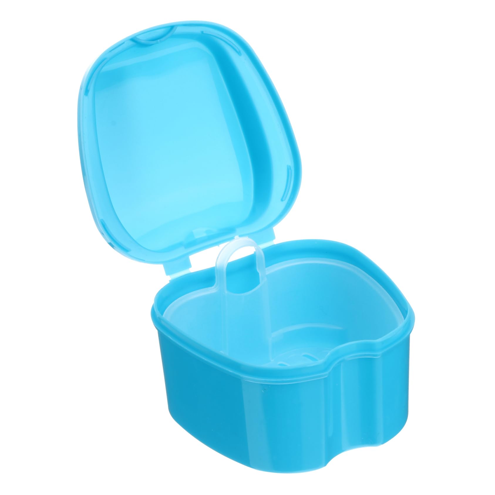 VALICLUD Contenitore per protesi dentarie in PP blu cestello risciacquo e appendibile, design compatto mini, per viaggi e protezione da danni accidentali