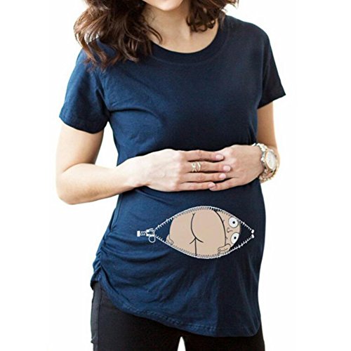 Yuandongxing Camisetas Divertidas Embarazo Camisetas anunciar Camiseta Maternidad Camiseta K52 2XL