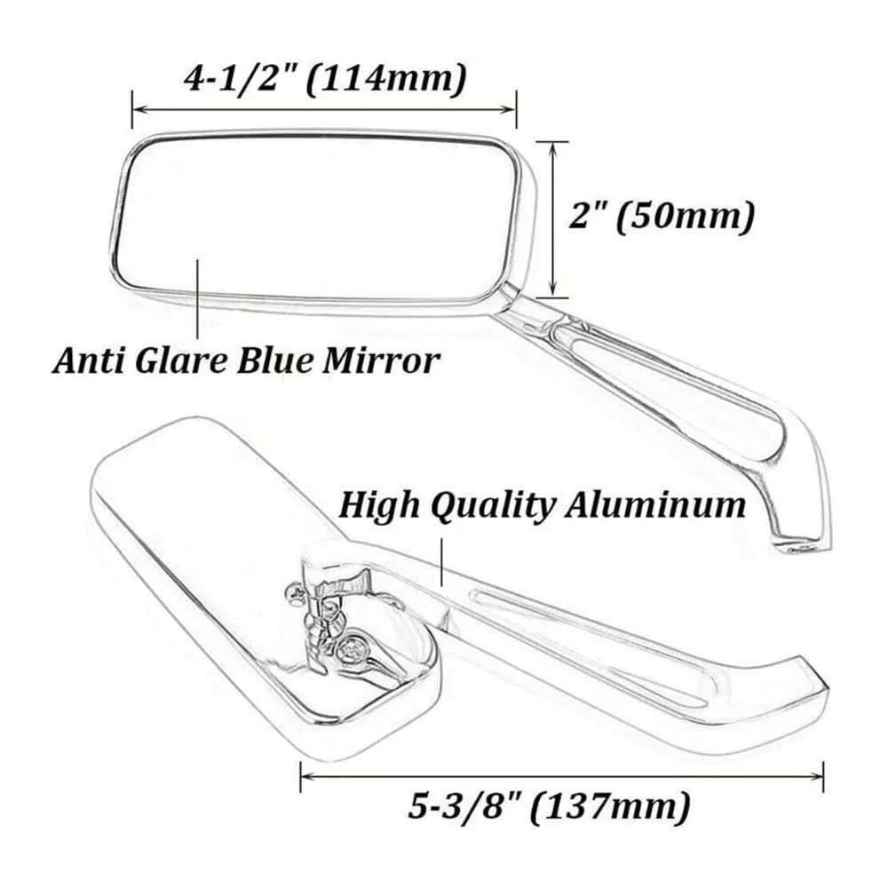1 Paio 8/10mm Specchietti Retrovisori Moto Cromati Per Har&ley Dyna Softail Sportster Touring Motor Specchietto Retrovisore Accessori Specchietto Retrovisore